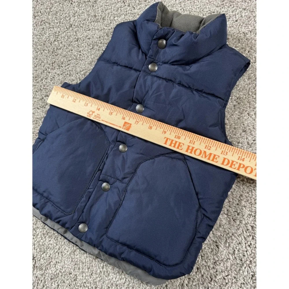 Baby Gap Toddler Puffer Vest Sleeveless Full Zip Snap Navy Blue 3T‎